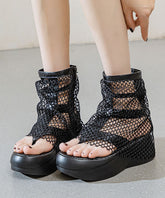 Botas con plataforma blanca y malla transpirable con clip en la punta, estilo europeo y americano